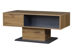 Mesa de centro moderna con almacenaje de doble cara - Color madera y gris