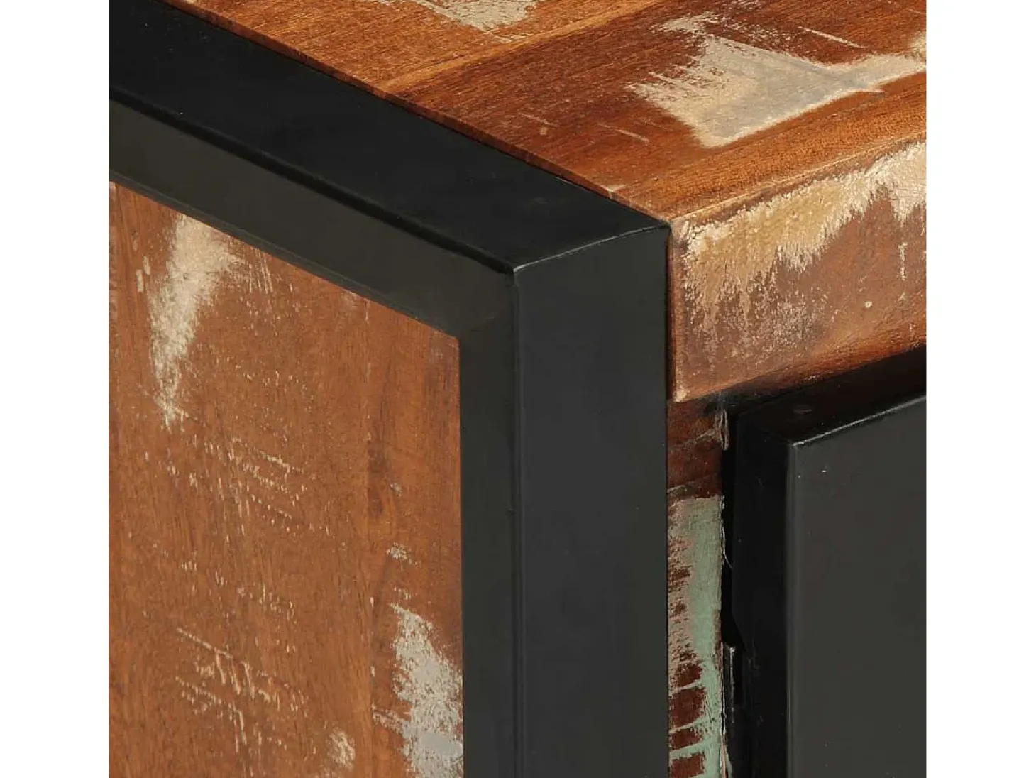 Mesa de centro multicolor 90x50x36 cm madera maciza reciclada