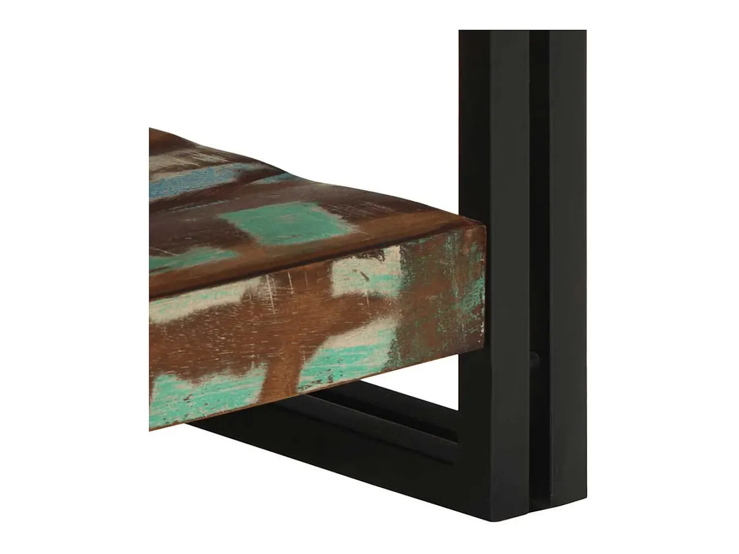 Mesa de centro multicolor 50x50x38 cm madera maciza reciclada