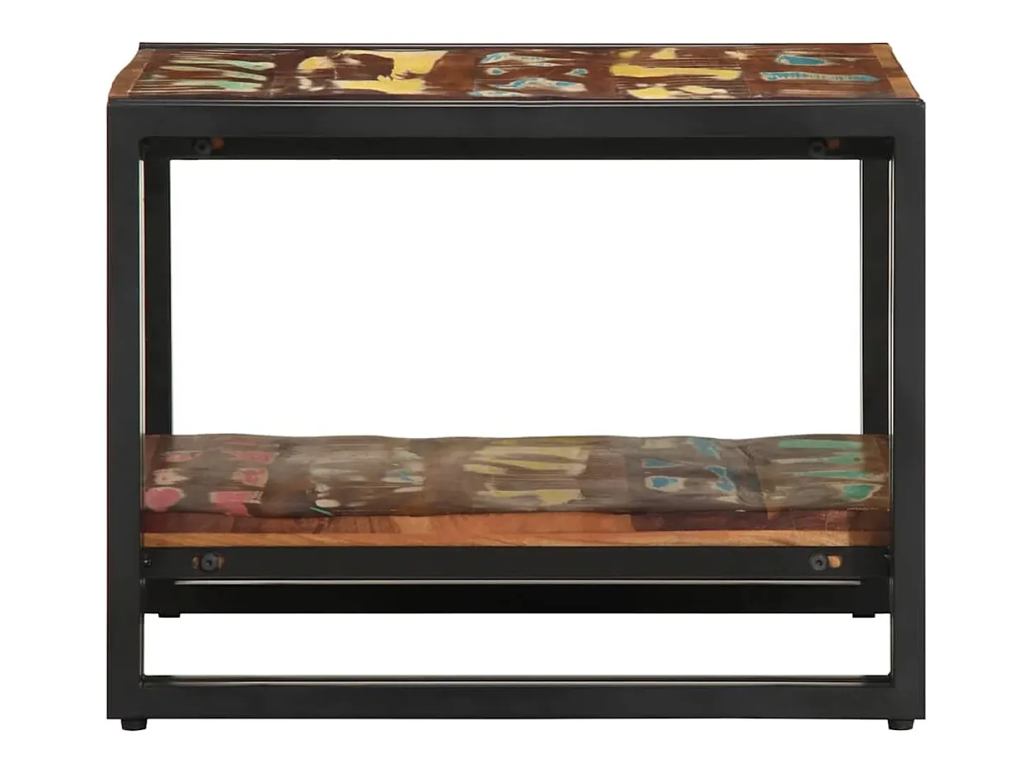 Mesa de centro multicolor 50x50x38 cm madera maciza reciclada