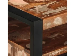 Mesa de centro multicolor 90x50x36 cm madera maciza reciclada