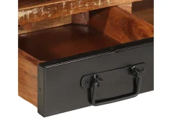 Mesa de centro multicolor 90x50x36 cm madera maciza reciclada