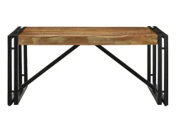 Mesa de centro multicolor 80x80x35 cm madera maciza reciclada