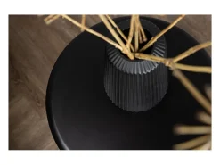 Mesa de centro Namsos, mesa auxiliar Ø40cm negra.