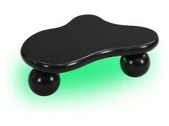 Mesa de centro negra - Mesa de centro con luces LED y patas redondas negras - diseño en forma de nube - para sala de estar y habitación infantil