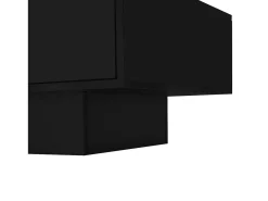 Mesa de centro negra brillante con 2 cajones de almacenamiento y luz LED – Para salón