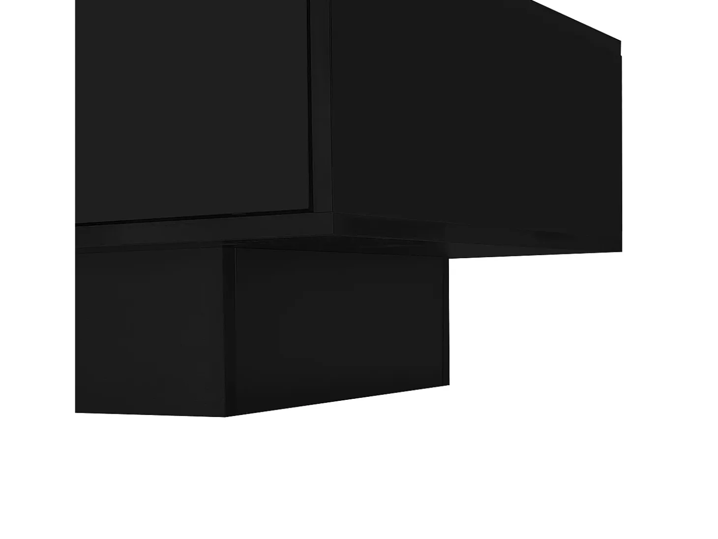 Mesa de centro negra brillante con 2 cajones de almacenamiento y luz LED – Para salón
