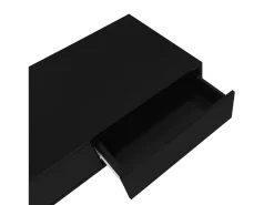 Mesa de centro negra brillante con 2 cajones de almacenamiento y luz LED – Para salón
