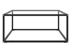 Mesa de centro negra con vidrio templado 80x80x35 cm