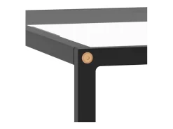 Mesa de centro negra con vidrio templado 80x80x35 cm