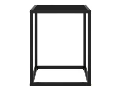 Mesa de centro negra con vidrio negro 40x40x50 cm ES93610