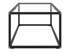 Mesa de centro negra con vidrio templado 100x50x35 cm