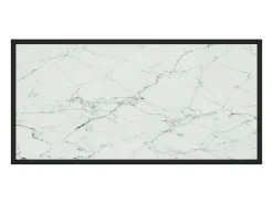 Mesa de centro negra con vidrio de mármol blanco 100x50x35 cm