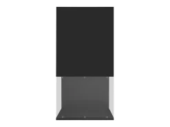 Mesa de centro negra de 100 x 50 cm con LED, cajón y tablero de cristal - para salón y oficina