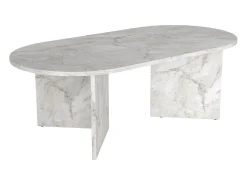 Mesa de centro ovalada - Color: Efecto mármol blanco - TOPANIA