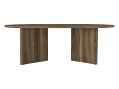 Mesa de centro ovalada - Color: Natural oscuro - TOPANIA