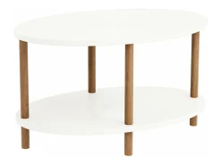 Mesa de centro ovalada 43 x 70 x 44 cm blanca 03_0008835