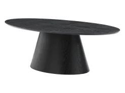 Mesa de centro ovalada de MDF - Color: Negro - ANTELADA