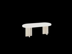 Mesa de centro ovalada de madera de abeto Decowood color roble oscuro de 120x40cm - TOKYO - DECOWOOD