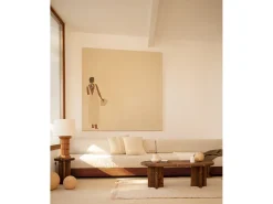 Mesa de centro ovalada de madera de abeto Decowood color roble oscuro de 120x40cm - TOKYO - DECOWOOD