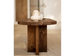 Mesa de centro ovalada de madera de abeto Decowood color roble oscuro de 120x40cm - TOKYO - DECOWOOD