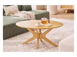 Mesa de centro ovalada madera clara roble L90 cm DIELLI