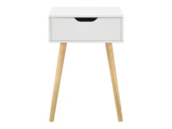 Mesa de centro para salón mueble de diseño con cajón PVC 60 cm blanco 03_0006161