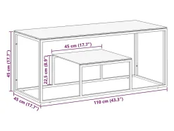 Mesa de centro plateada acero inoxidable y vidrio templado