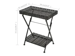 Mesa de centro plegable estilo vintage metal 58x35x72 cm negro