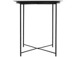Mesa de centro redonda con tapa de metal negro ECD Germany