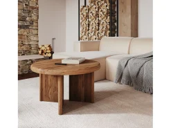Mesa de centro redonda de madera de teca D80 cm - Bana