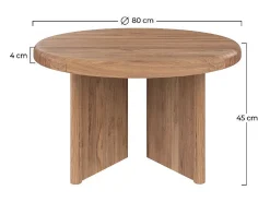 Mesa de centro redonda de madera de teca D80 cm - Bana
