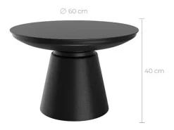 Mesa de centro redonda de metal negro D60 cm - Gomez
