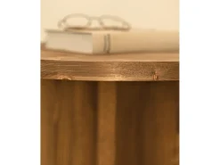Mesa de centro redonda de madera de abeto Decowood color roble oscuro de Ø60cm - TOKYO - DECOWOOD