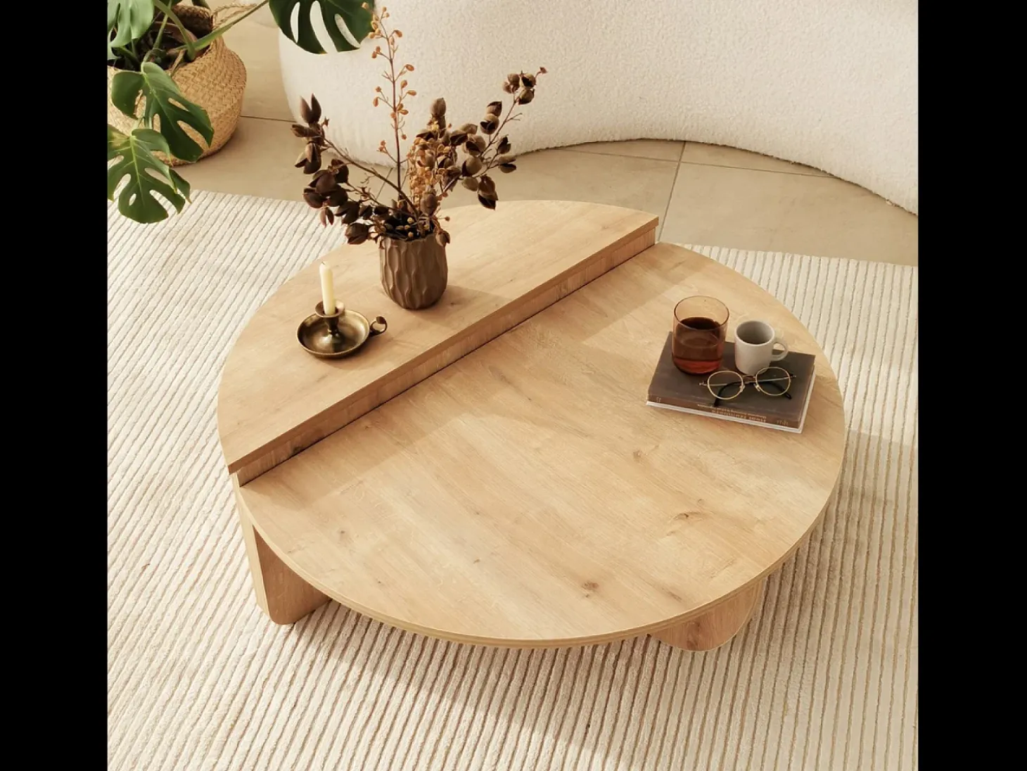 Mesa de centro redonda de diseño CARLOW