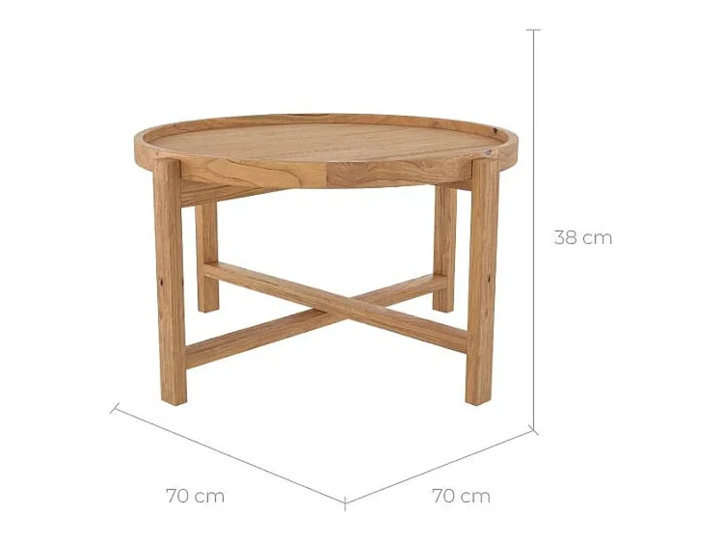 Mesa de centro redonda en madera de teca recuperada D70 cm - Kouma