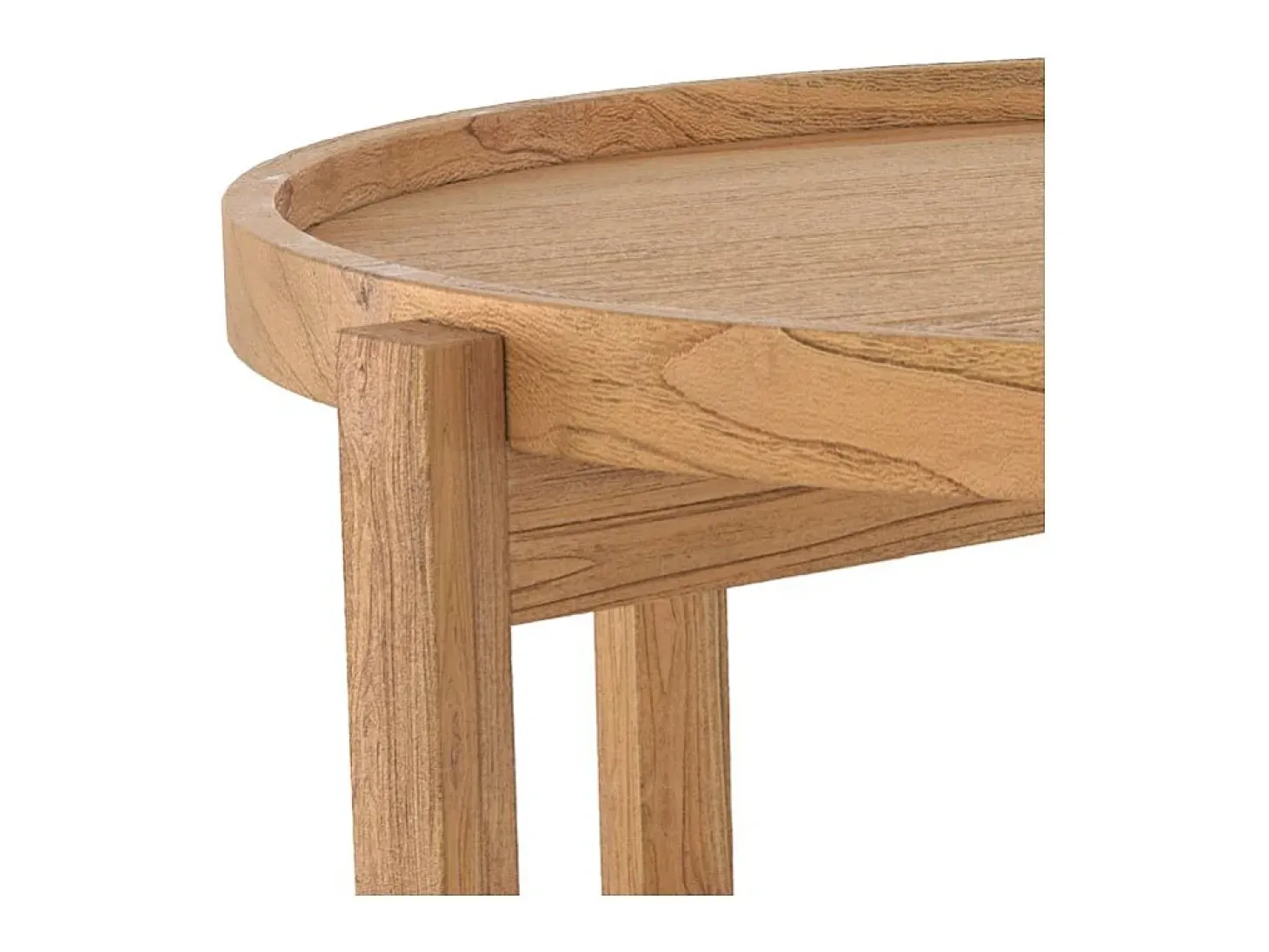 Mesa de centro redonda en madera de teca recuperada D70 cm - Kouma