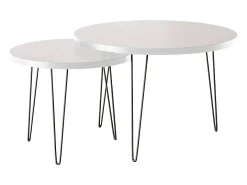 Mesa de centro redonda LAPP, juego Ø50 + Ø68 cm, gris