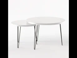 Mesa de centro redonda LAPP, juego Ø50 + Ø68 cm, gris