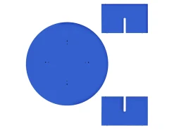 Mesa de centro redonda tablero azul laminado de 3cm azúl prussia 100cm-HECHO EN ESPAÑA