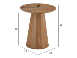 Mesa de centro redonda Tango - MDF y chapa de roble - Natural/