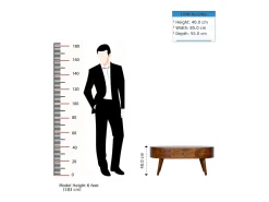 Mesa de centro redondeada de castaño Artisan Furniture, 2 cajones, marrón