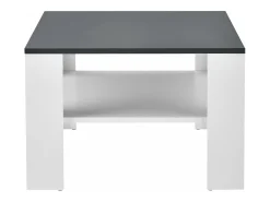 Mesa de centro salón 60 x 60 x 40 cm blanco y gris oscuro 03_0008433