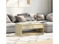 Mesa de centro SAUDA madera maciza pino color roble 99x55x45 cm