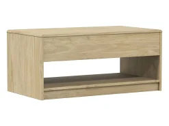 Mesa de centro SAUDA madera maciza pino color roble 99x55x45 cm