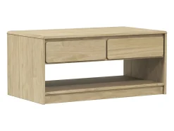 Mesa de centro SAUDA madera maciza pino color roble 99x55x45 cm