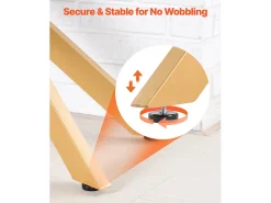 Mesa de Centro SucceBuy de Vidrio Moderna, con Tablero de Vidrio Templado y Patas Cruzadas de Metal, Equipada con Patas Ajustables Antideslizantes