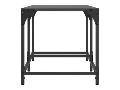 Mesa de centro superficie de vidrio acero negra 78,5x40x40 cm
