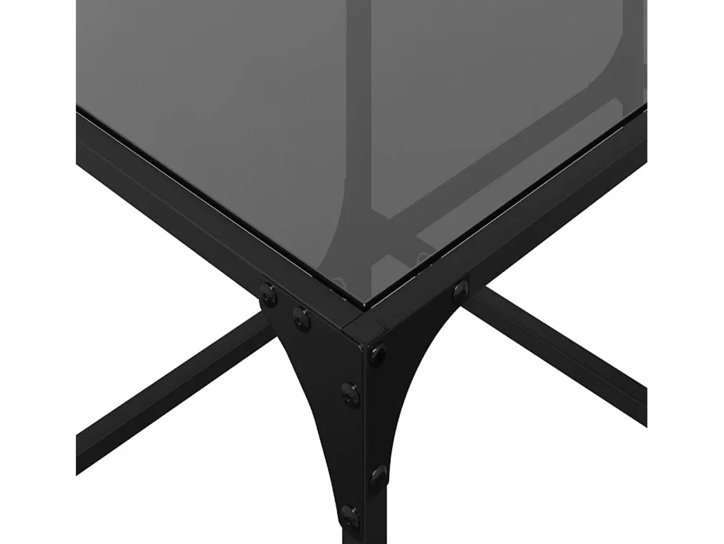 Mesa de centro superficie de vidrio acero negra 78,5x40x40 cm