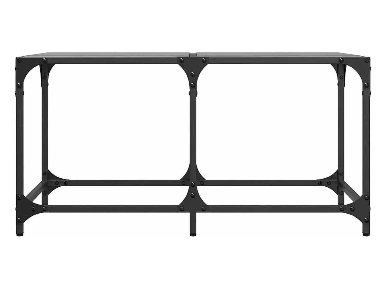 Mesa de centro superficie de vidrio acero negra 78,5x40x40 cm